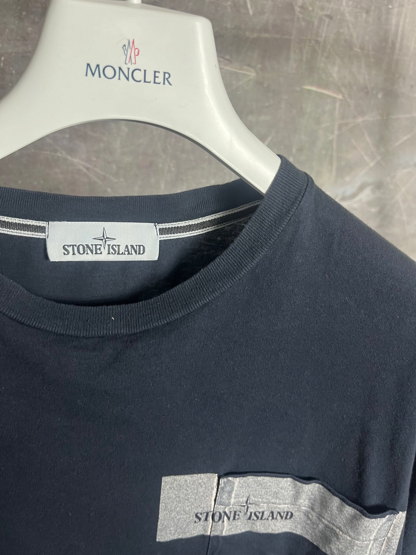 Stone Island Print T-Shirt Navy Small