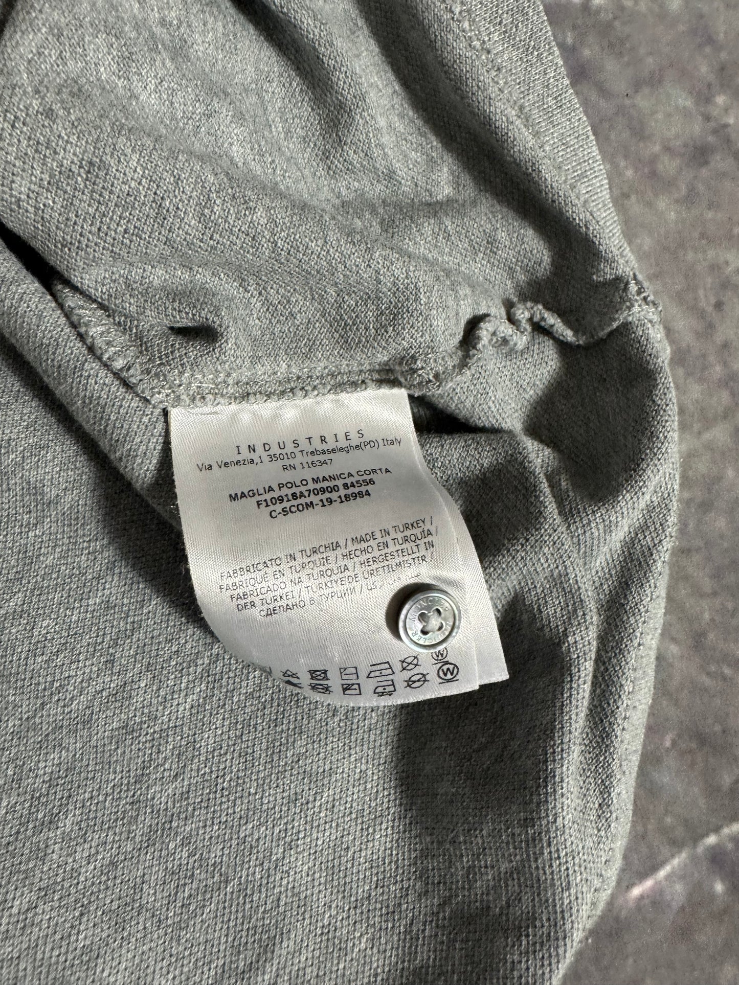 Moncler Polo Shirt Grey Reflective Small