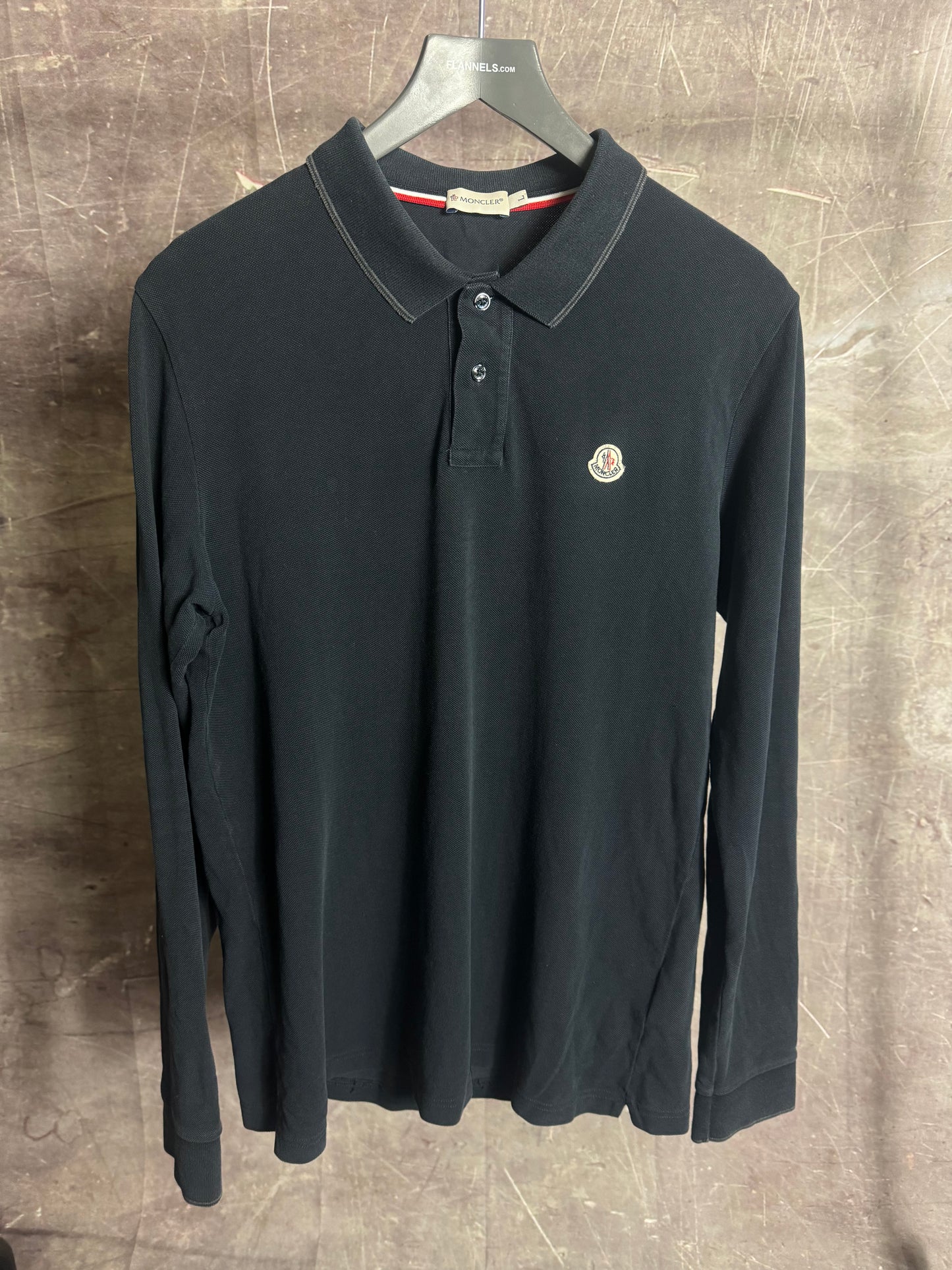 Moncler Longsleeve Polo Shirt Navy Medium