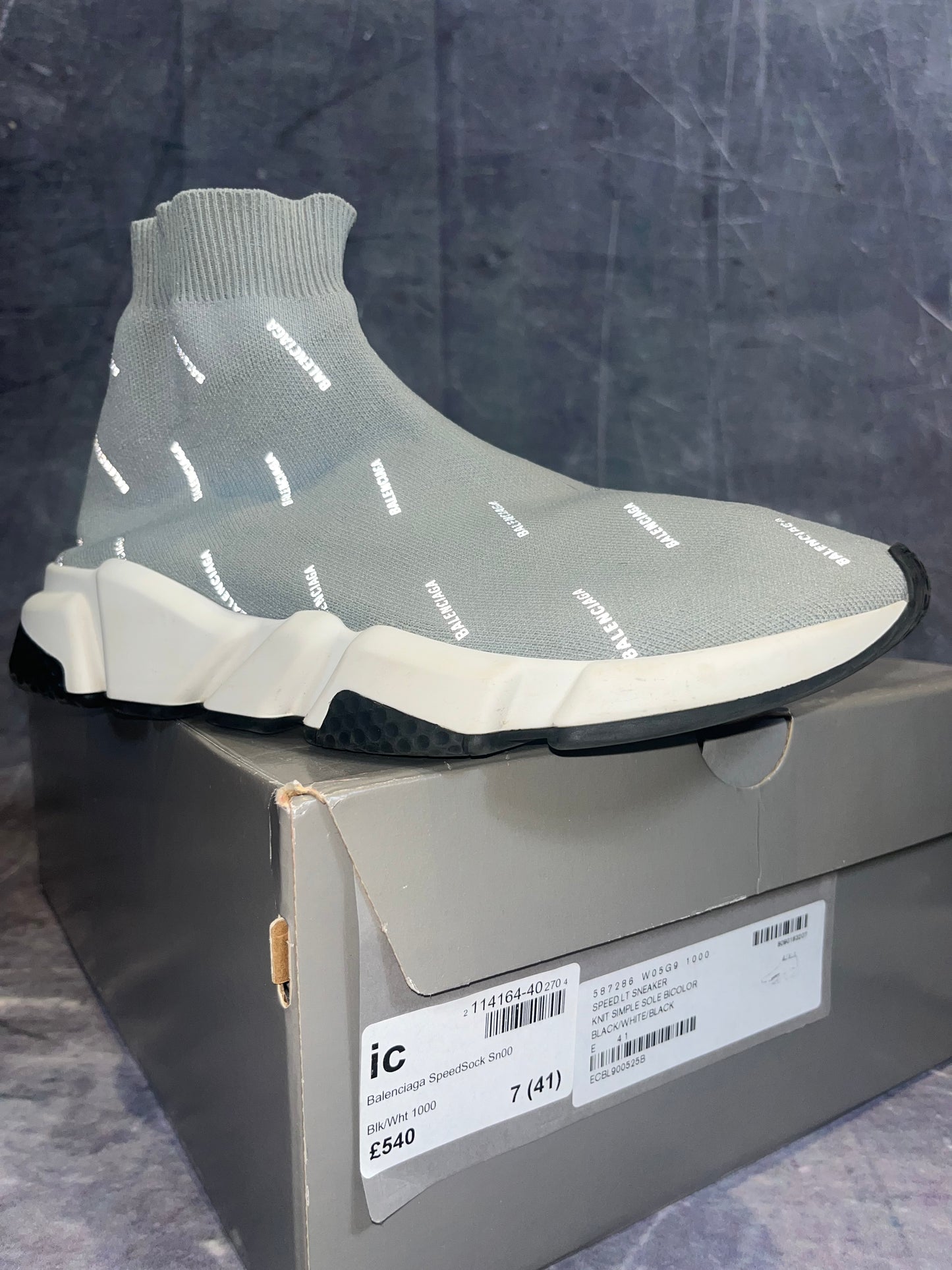 Balenciaga Speed Trainer Grey Reflective UK 8