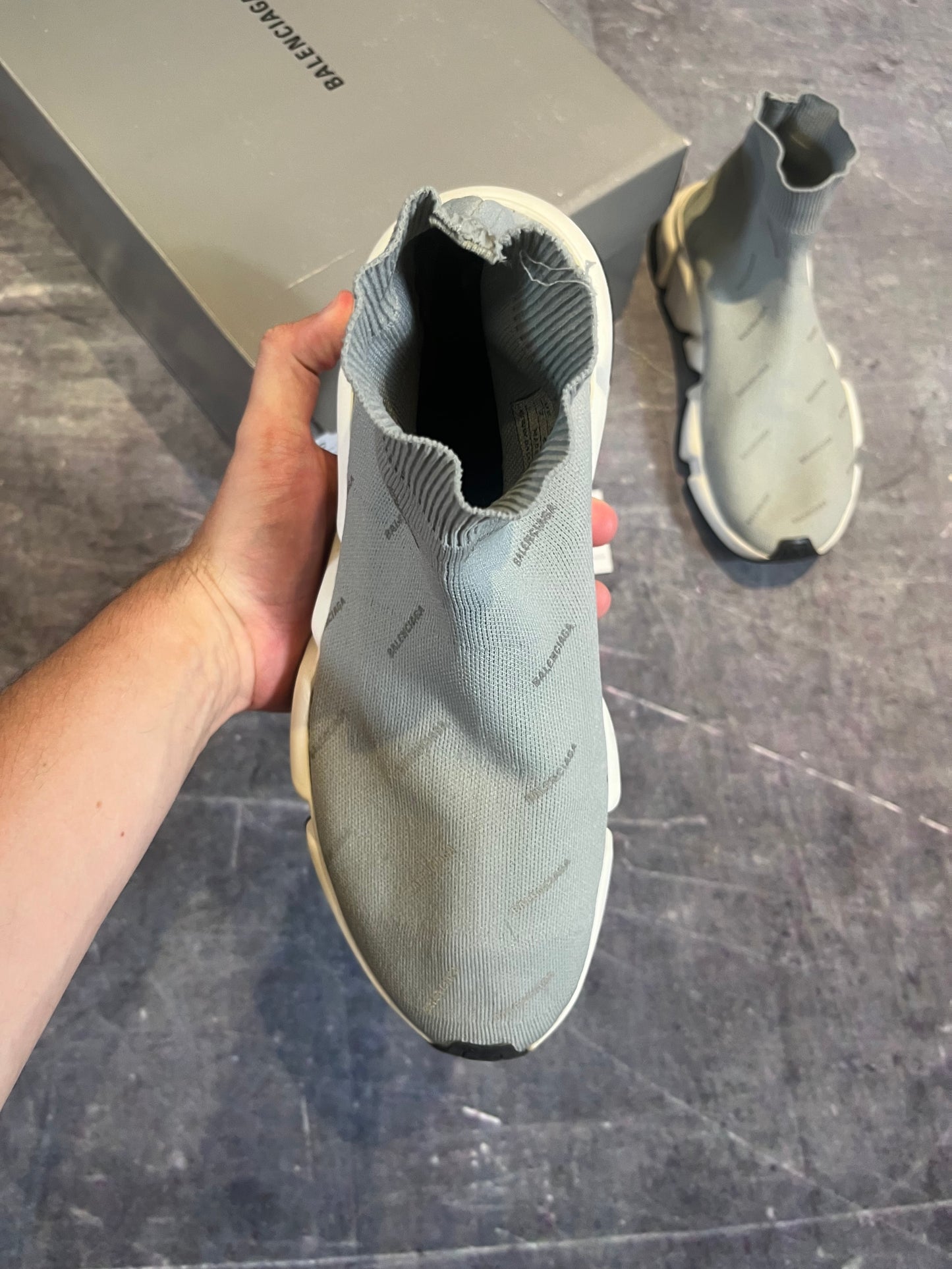 Balenciaga Speed Trainer Grey Reflective UK 8