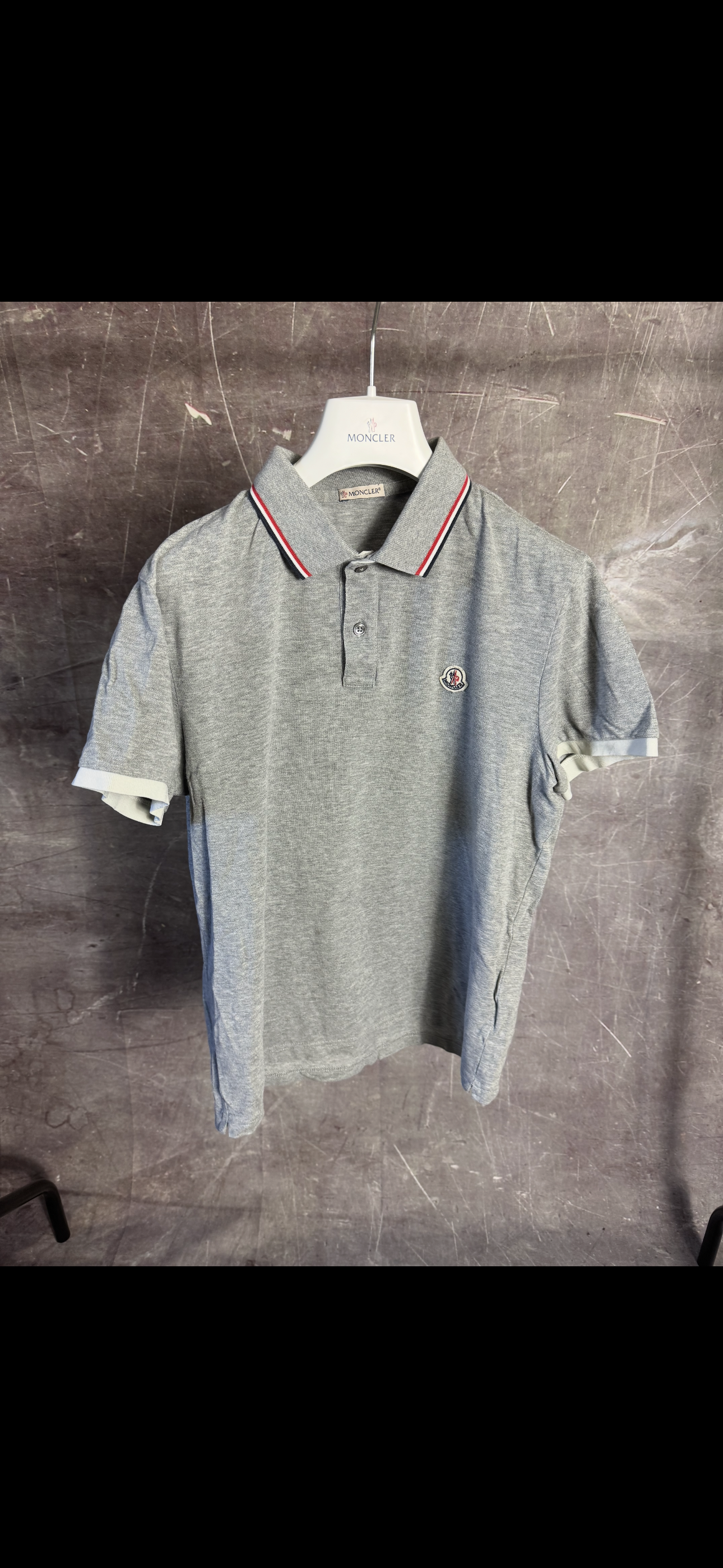 Moncler Polo Shirt Grey Small