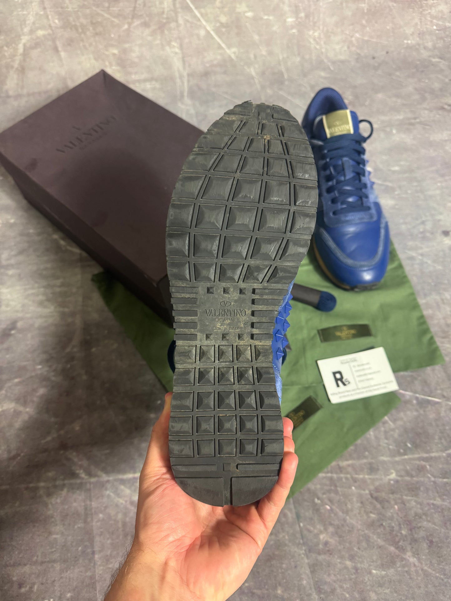 Valentino Garavani Rockrunner Trainers Blue UK 9