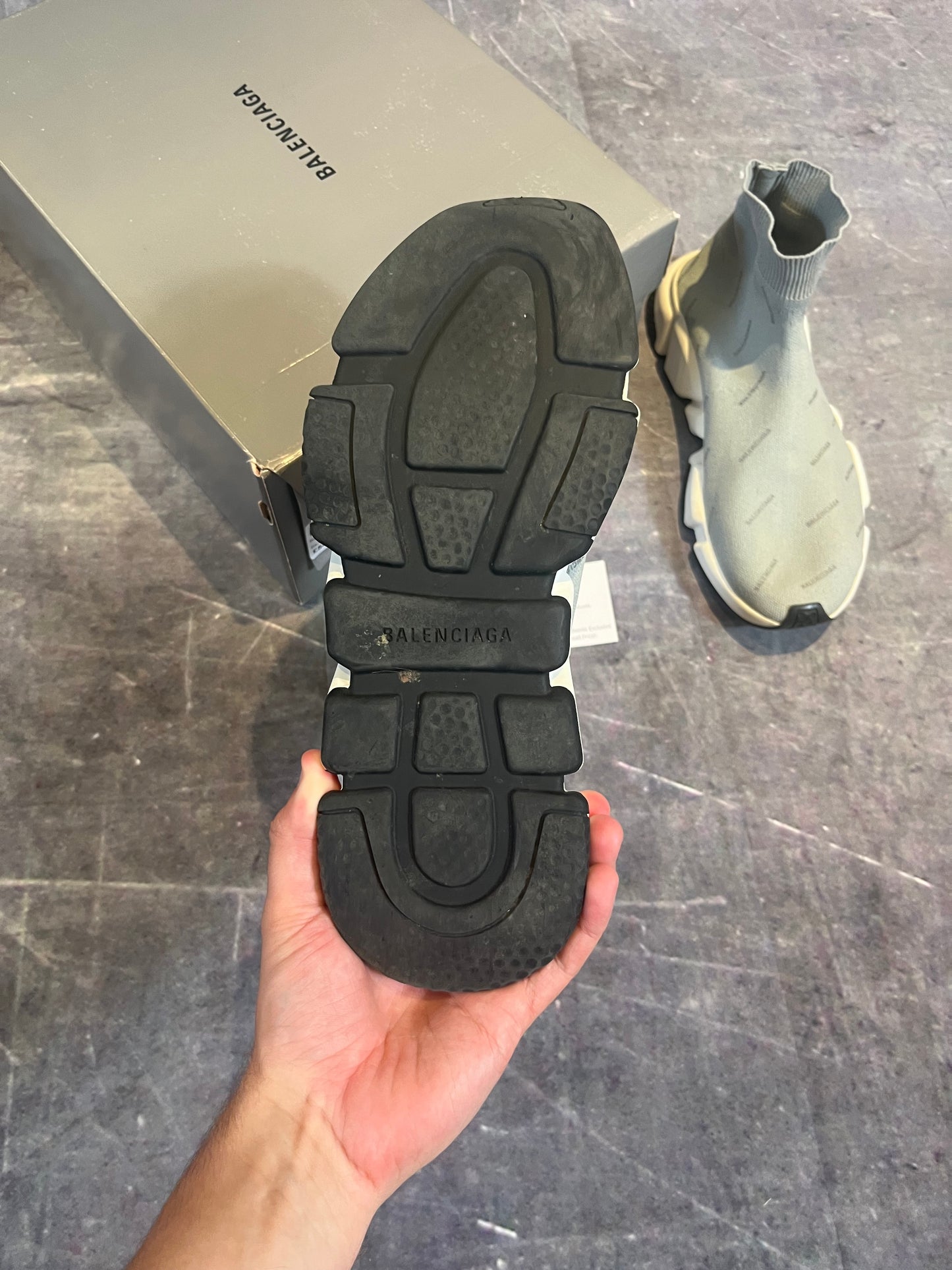 Balenciaga Speed Trainer Grey Reflective UK 8