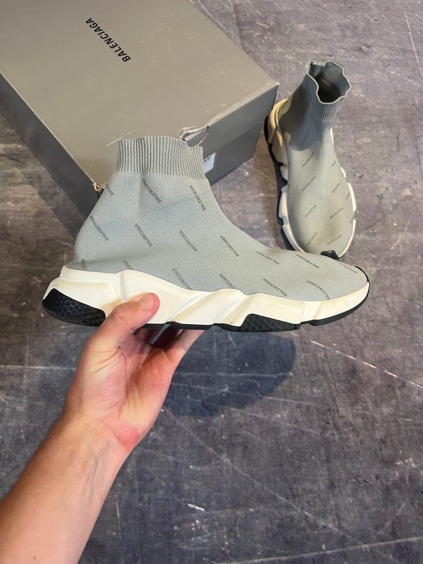 Balenciaga Speed Trainer Grey Reflective UK 8