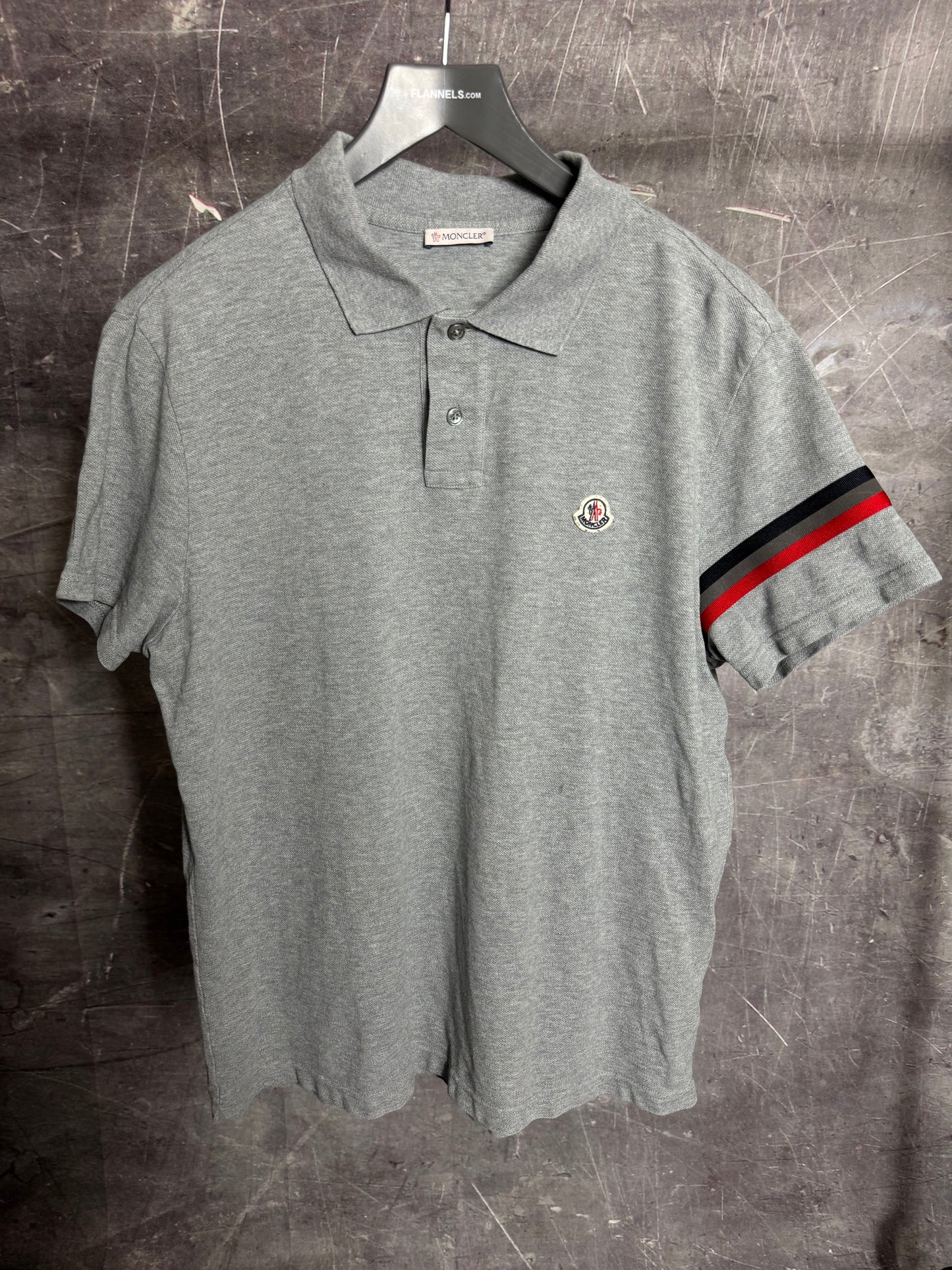Moncler Polo Shirt Grey Reflective Small