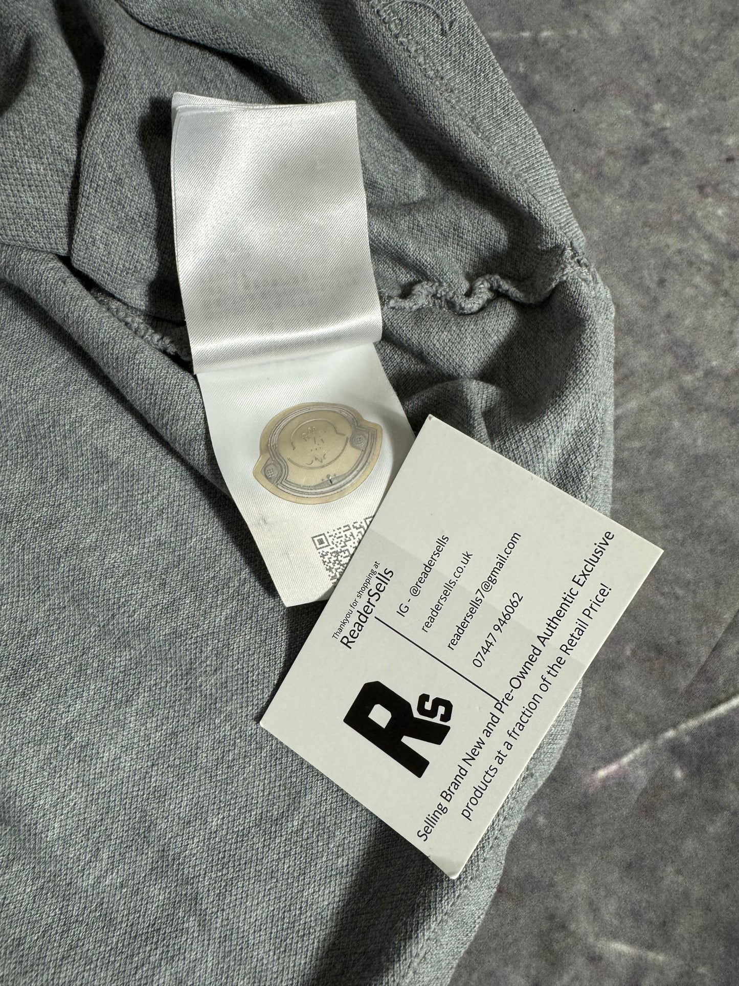 Moncler Polo Shirt Grey Reflective Small