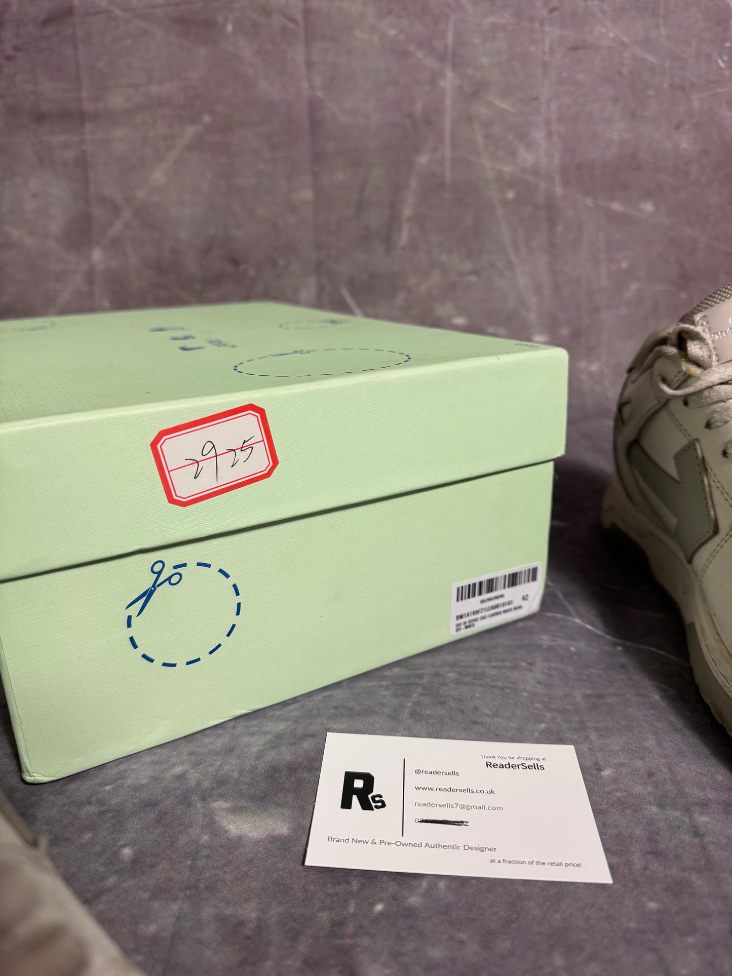 Off White Out of Office Trainers Grey White UK 9