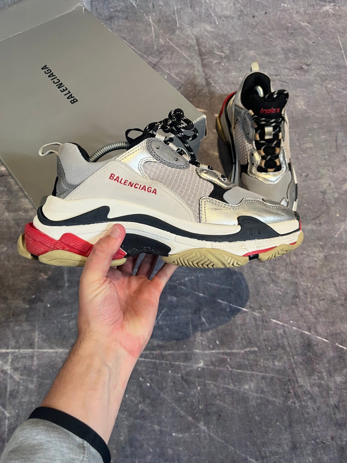 Balenciaga Triple S Silver UK 7