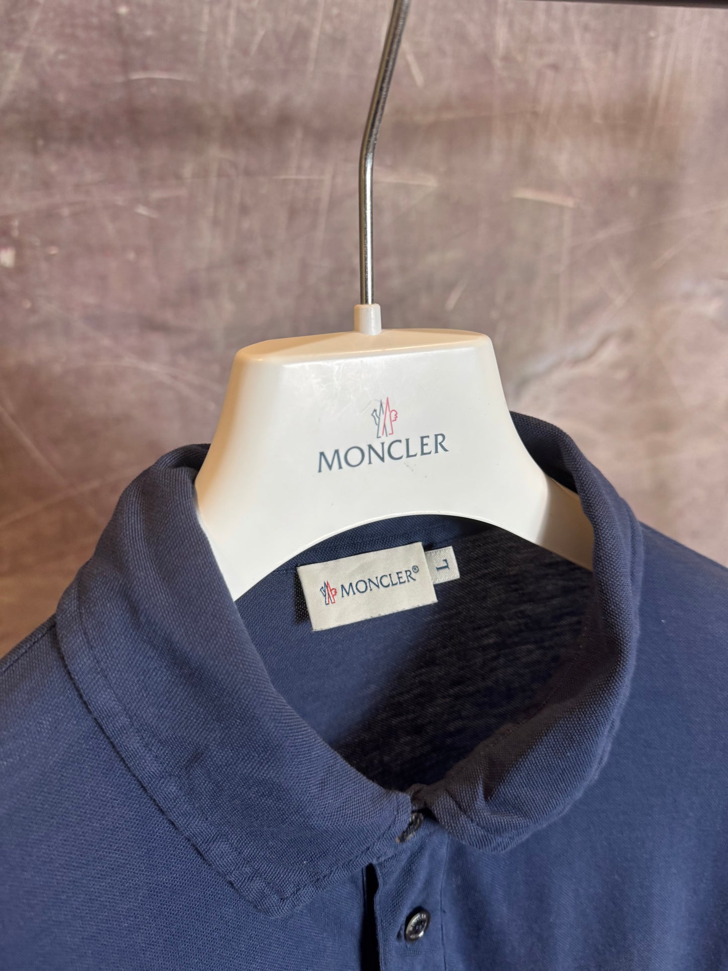 Moncler Polo Shirt Navy Blue Large