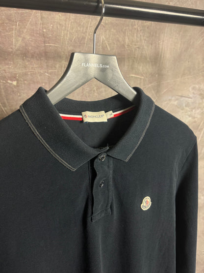 Moncler Longsleeve Polo Shirt Navy Medium