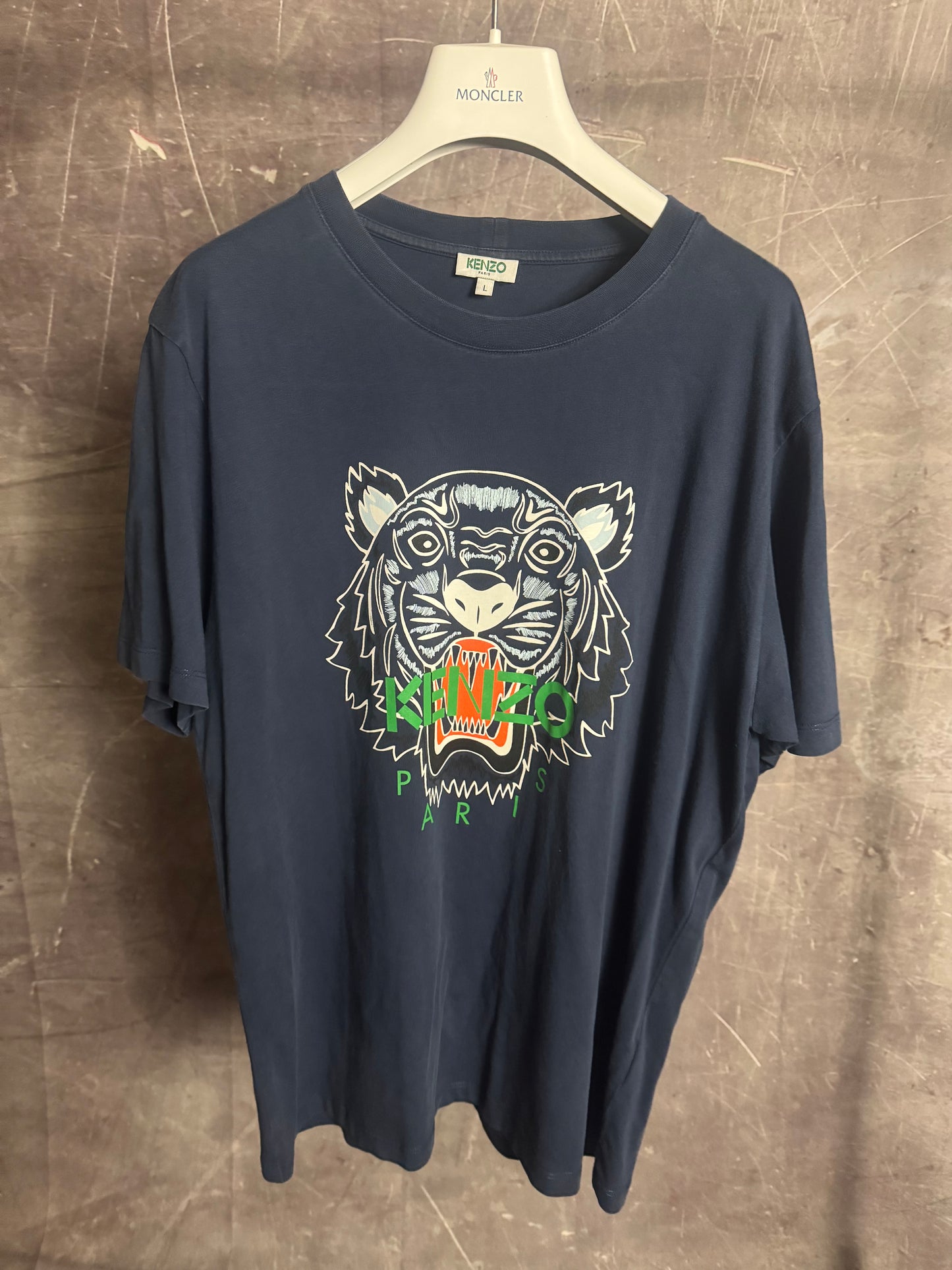 Kenzo Tiger Print T-Shirt Navy Large