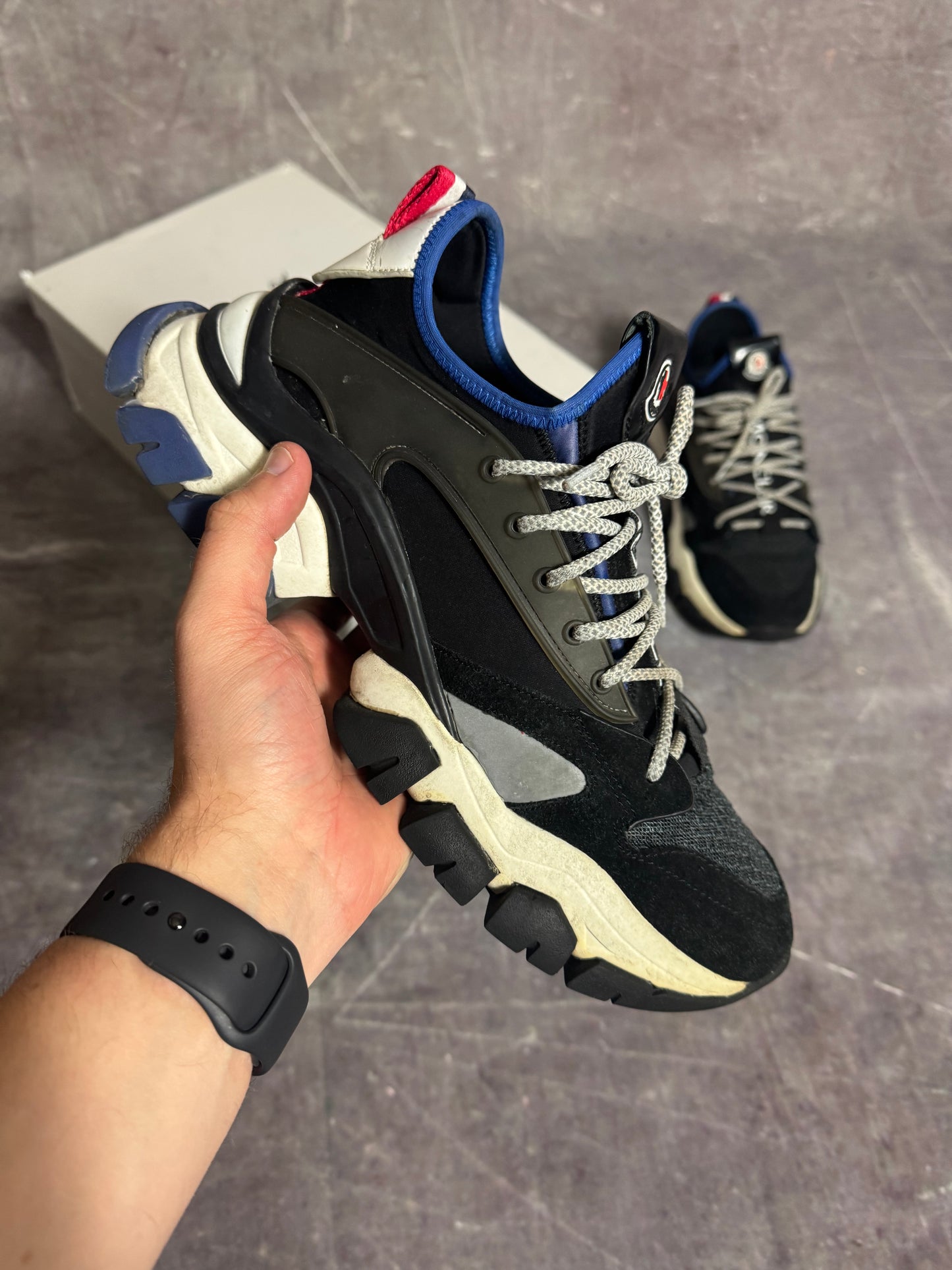 Moncler Trevor Scarpa Trainers Blue/White UK 8