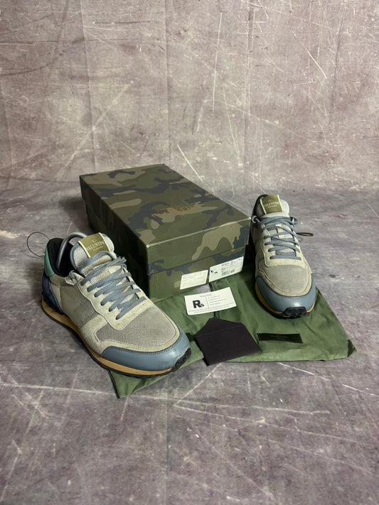 Valentino Garavani Rockrunner Trainers Grey/Blue UK 9