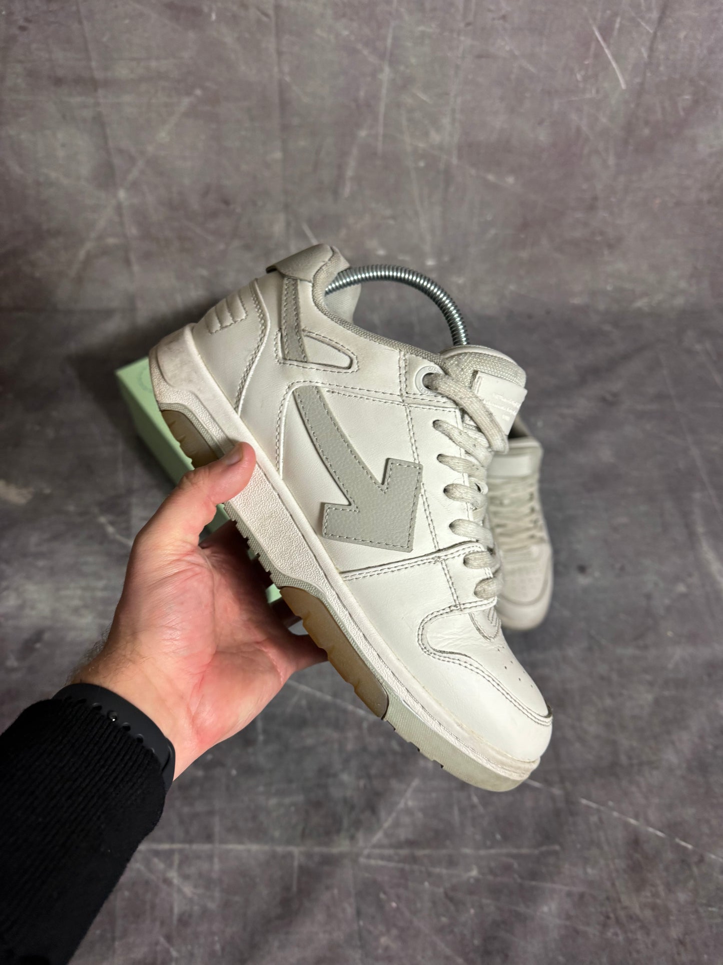 Off White Out of Office Trainers Grey White UK 9