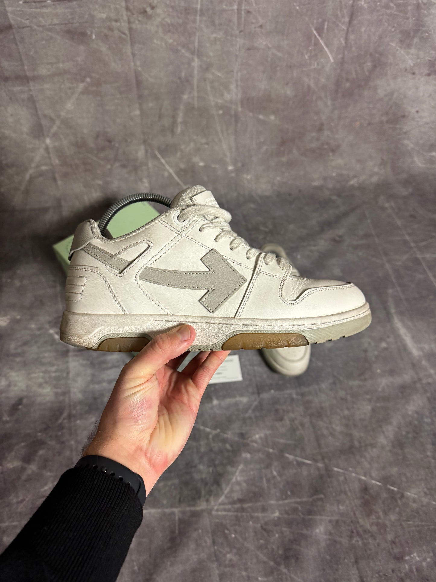 Off White Out of Office Trainers Grey White UK 9