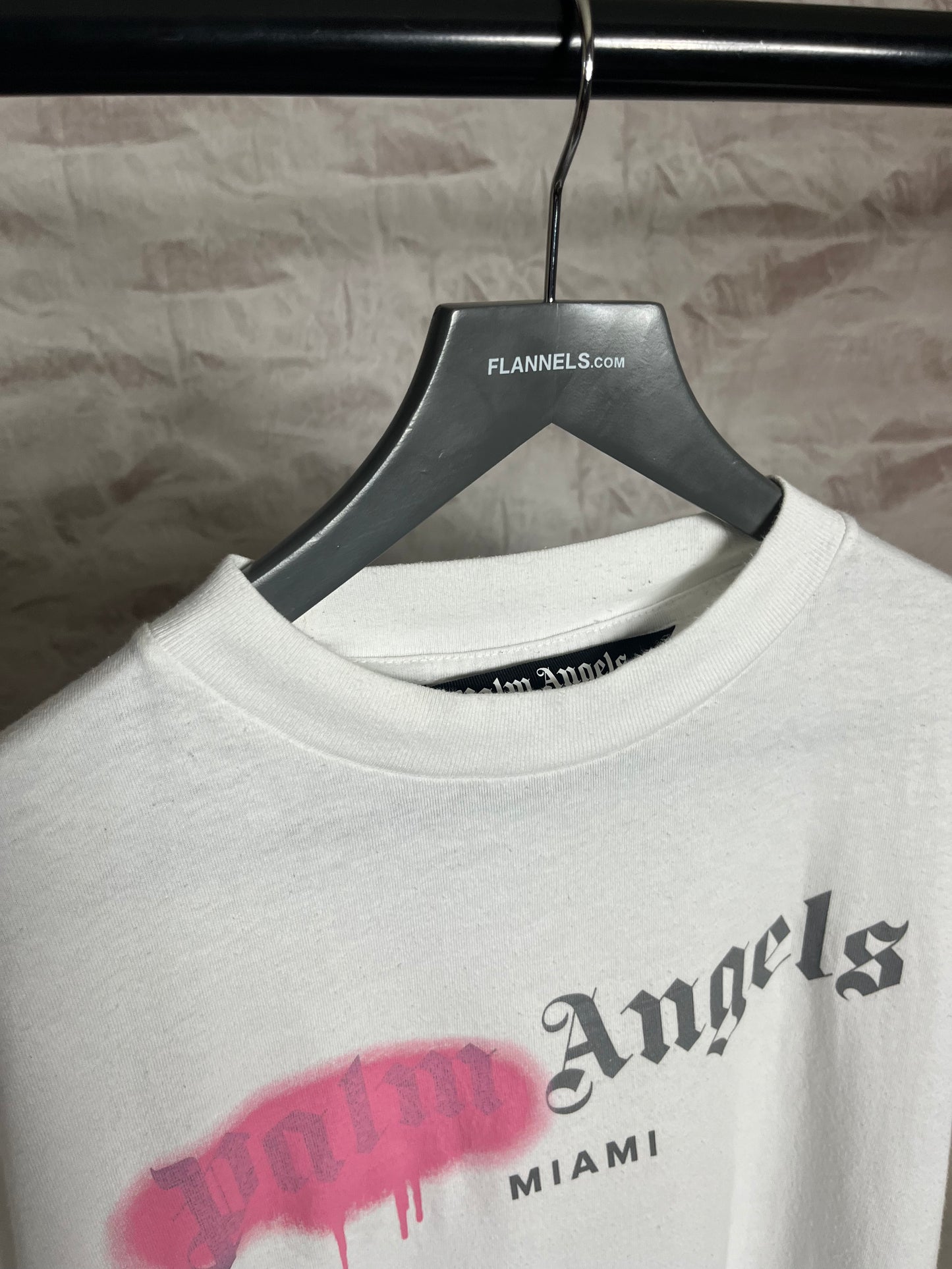 Palm Angels Spray T-Shirt White/Pink Large