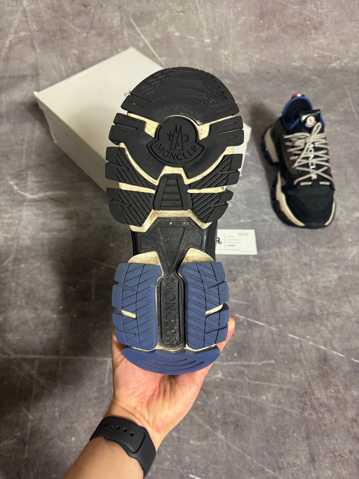 Moncler Trevor Scarpa Trainers Blue/White UK 8