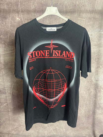 Stone Island Printed T-Shirt Black Large