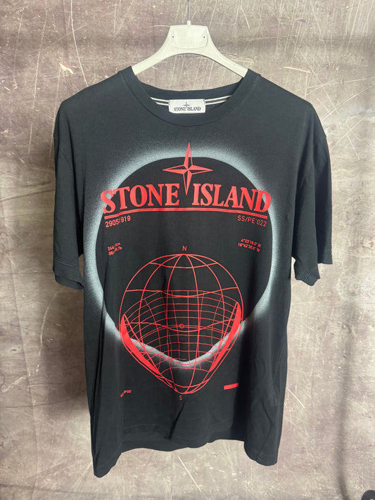 Stone Island Printed T-Shirt Black Large
