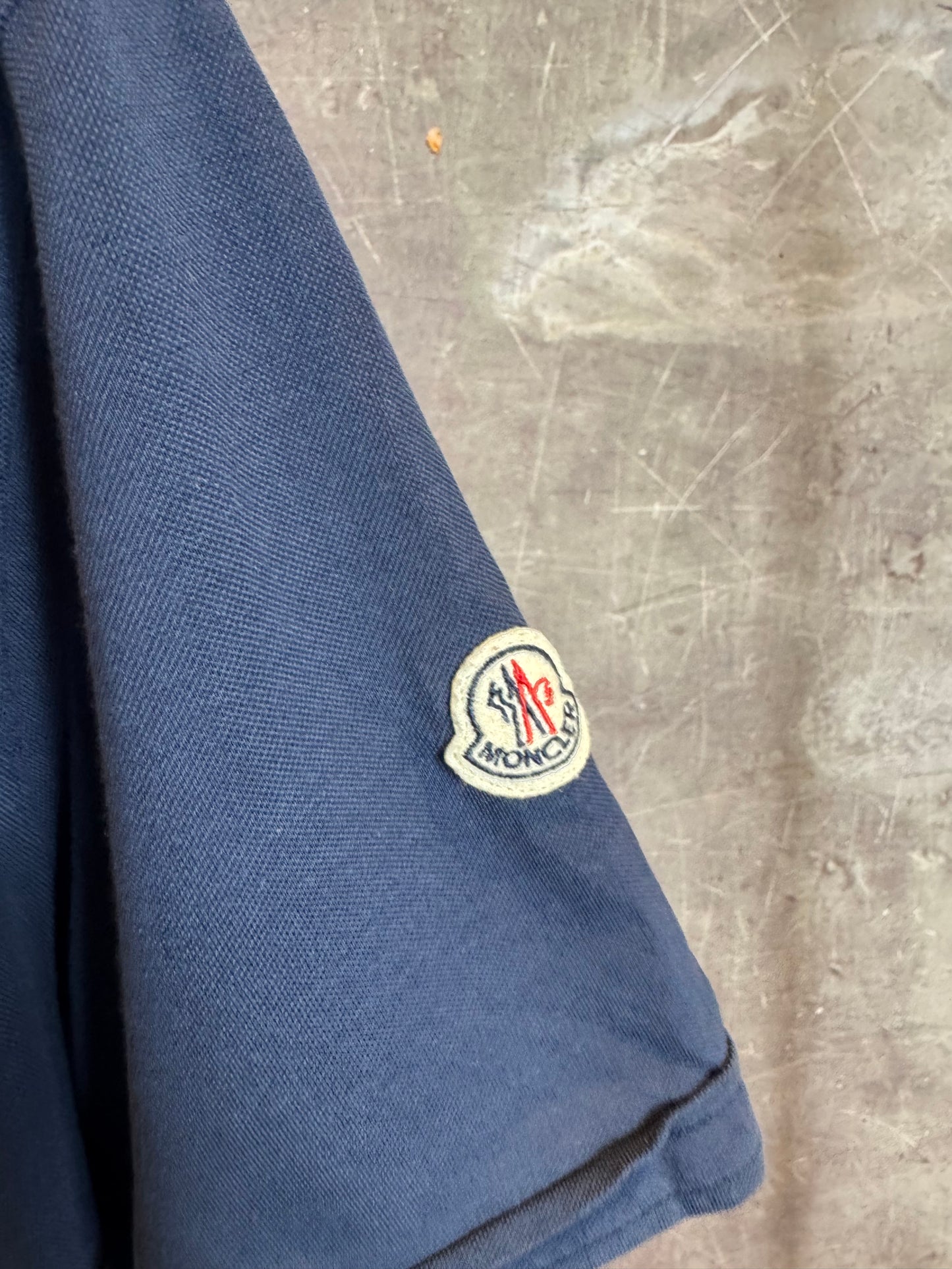 Moncler Polo Shirt Navy Blue Large