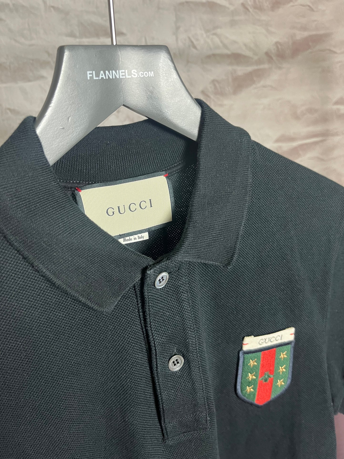 Gucci Shield Polo Shirt Black Small