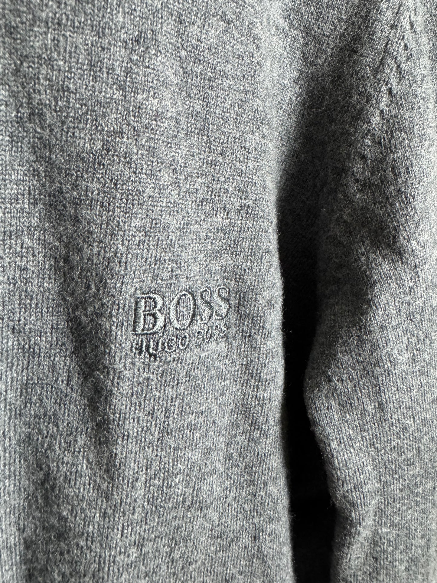 Hugo Boss Merino Wool Zip Up Grey Small