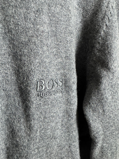 Hugo Boss Merino Wool Zip Up Grey Small