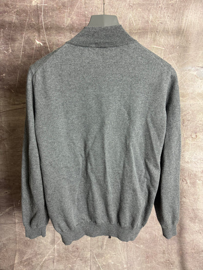 Hugo Boss Merino Wool Zip Up Grey Small