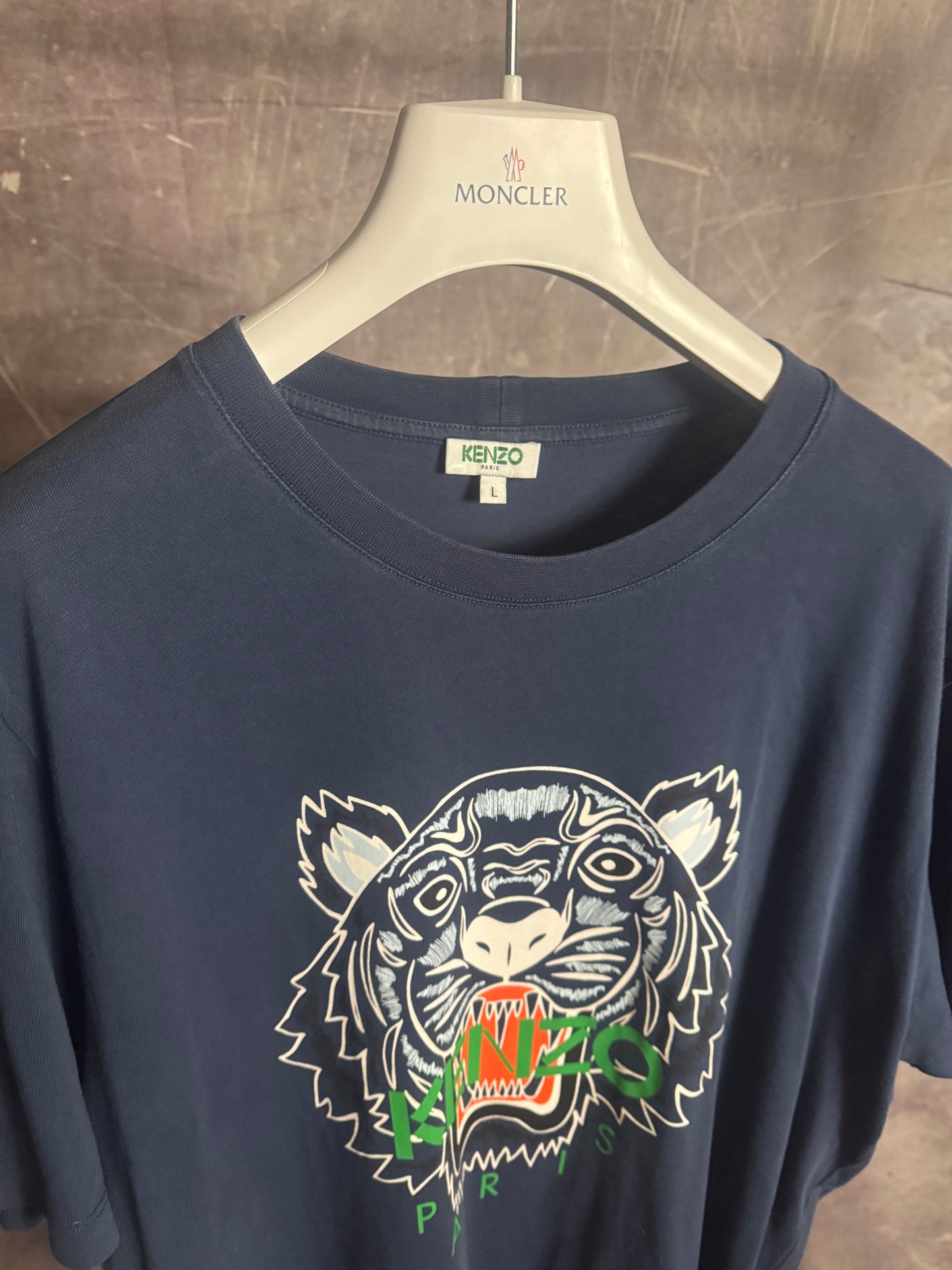 Kenzo Tiger Print T-Shirt Navy Large